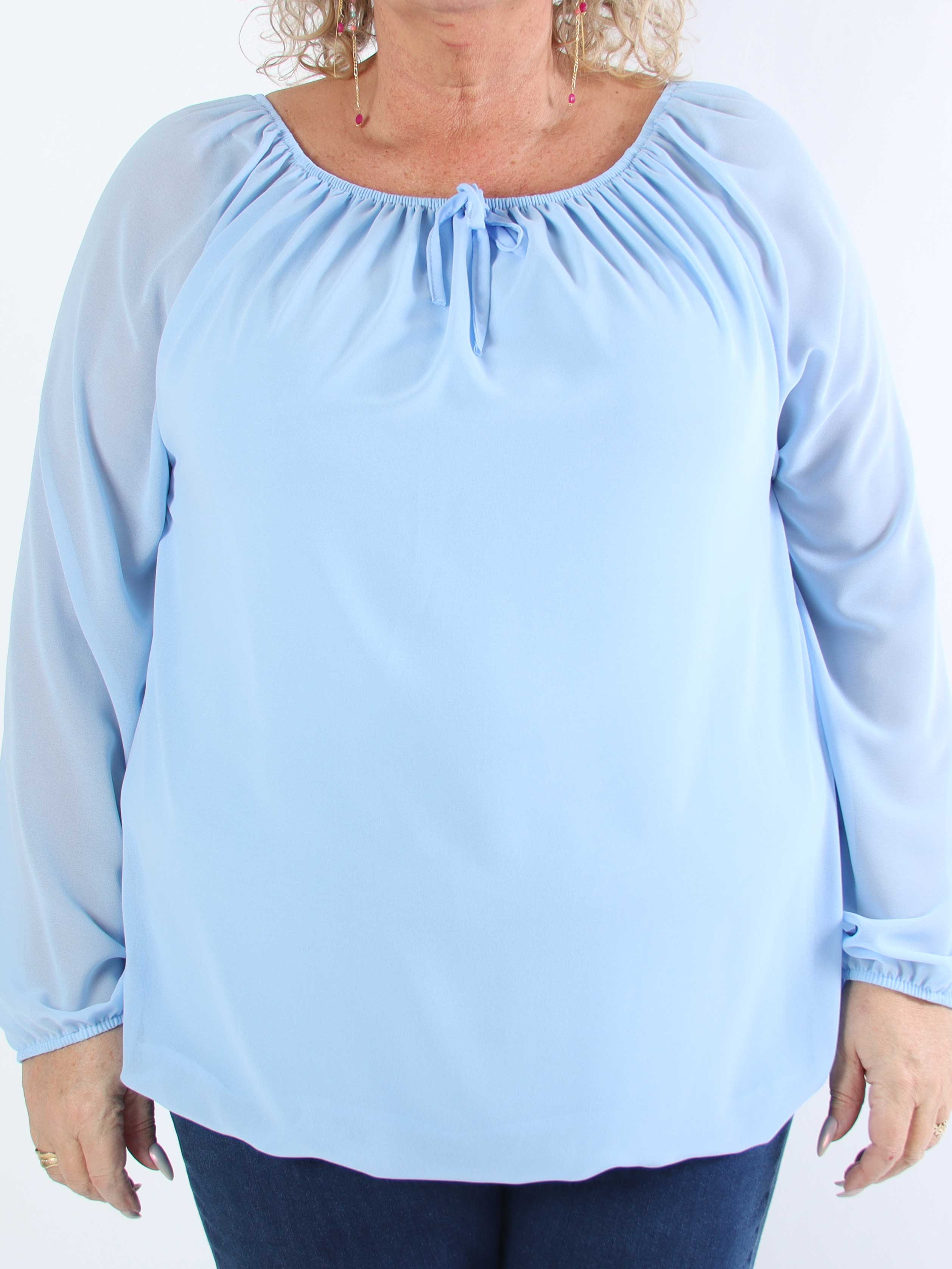 Stef - Fin tunika i chiffonlag med elastikkant